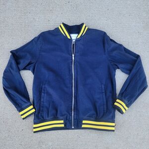 Denim‎ Flower Ricky Singh Jacket, Navy Blue Yellow Lightweight Jacket, Sz L